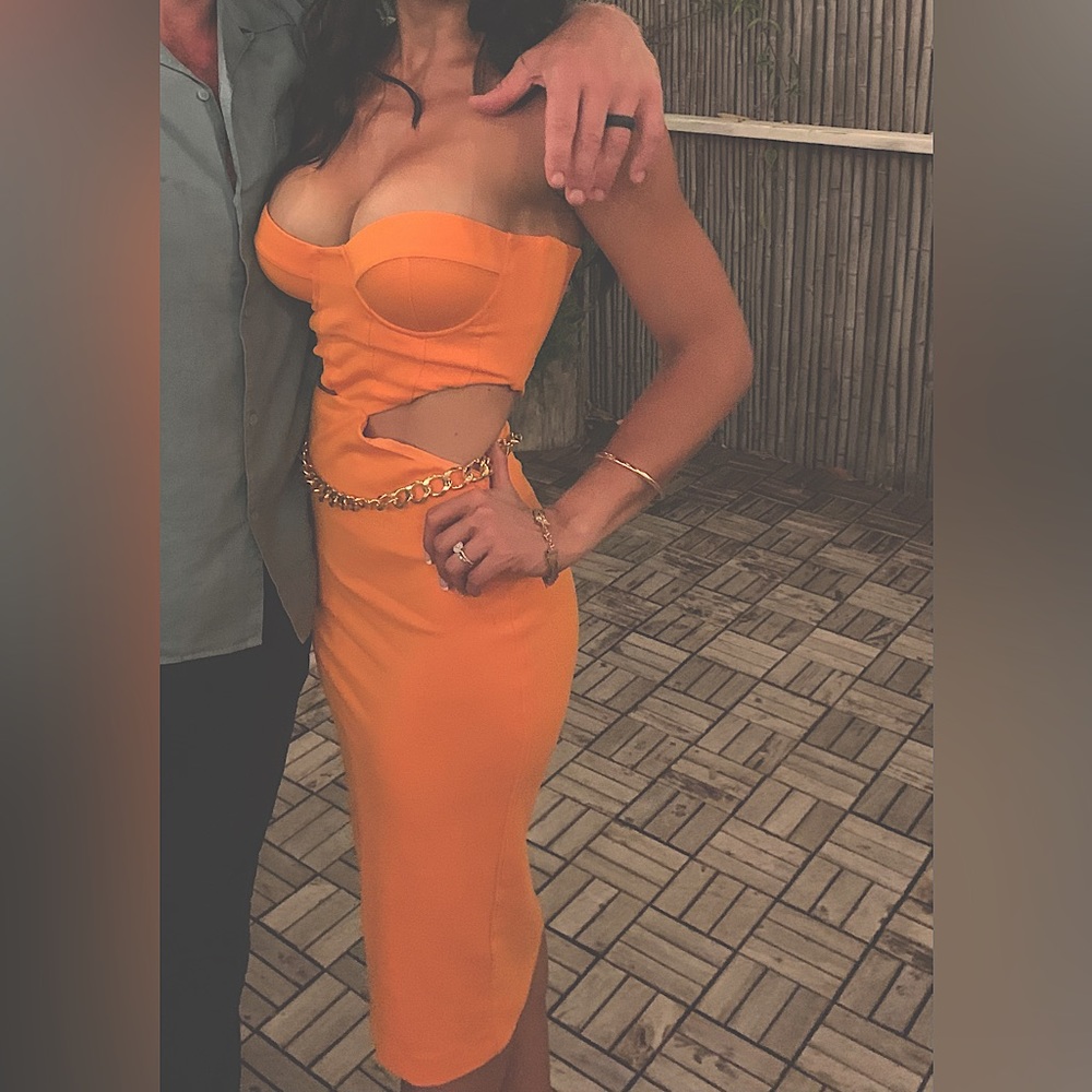 x REVOLVE Miki Midi Dress in Orange